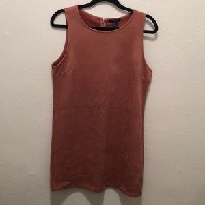 NWOT Dusty rose vegan suede mini dress